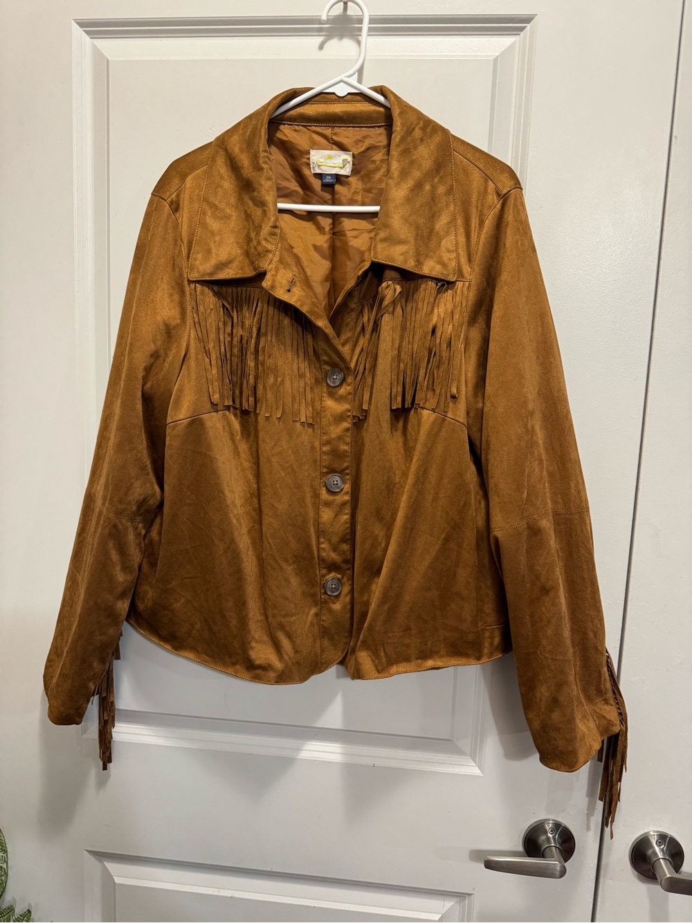 & Other Stories Cognac Suede Fringe Jacket